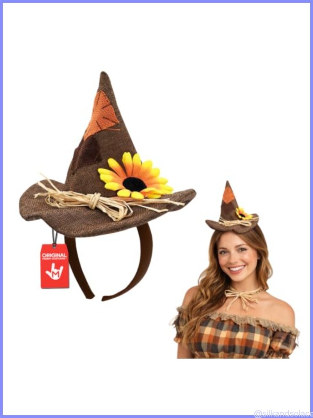 Mini Scarecrow Hat Headband One Size Fits Most Costume Accessory
